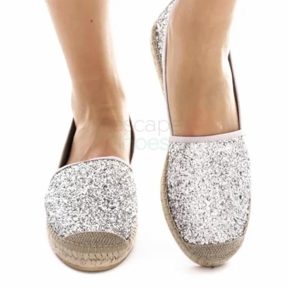 Vidorreta Shoes - Vidorreta glitter gold silver espadrille size 39 made in Spain US 9